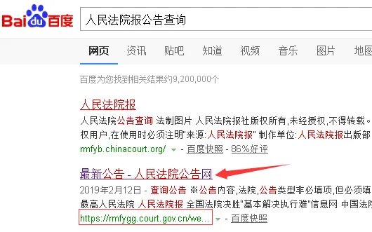 人民法院报公告查询