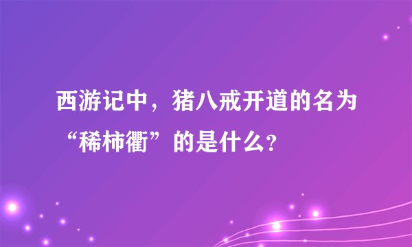 西游记中，猪八戒开道的名为“稀柿衢”的是什么？