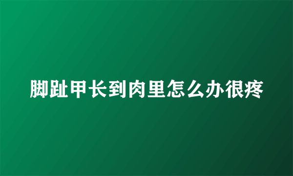 脚趾甲长到肉里怎么办很疼
