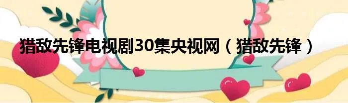 猎敌先锋电视剧30集央视网（猎敌先锋）