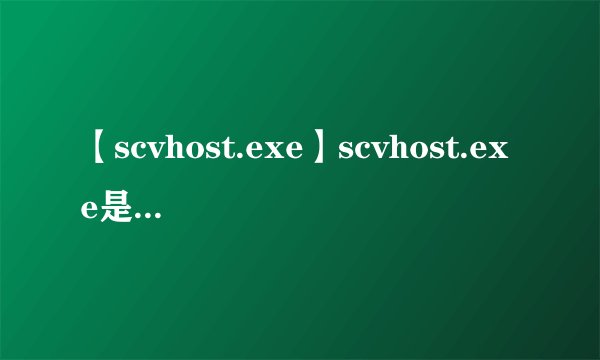 【scvhost.exe】scvhost.exe是什么程序？进程里面竟然有4个这样的程序