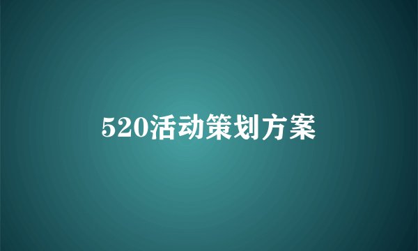 520活动策划方案