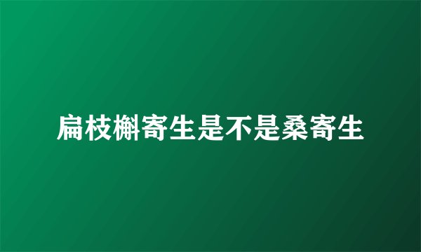 扁枝槲寄生是不是桑寄生