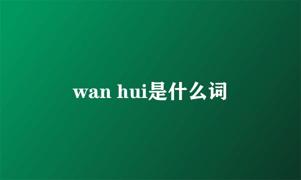 wan hui是什么词