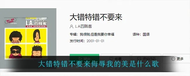 大错特错不要来侮辱我的美是什么歌