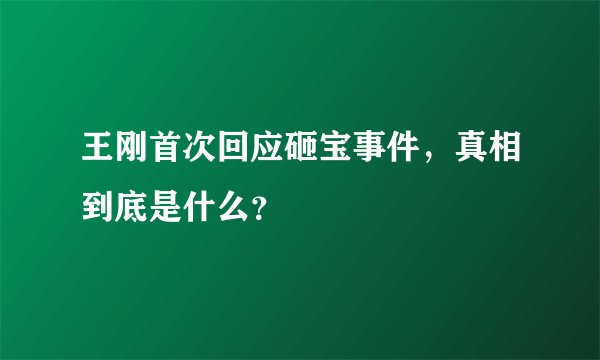 王刚首次回应砸宝事件，真相到底是什么？