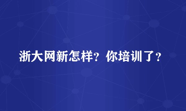 浙大网新怎样？你培训了？
