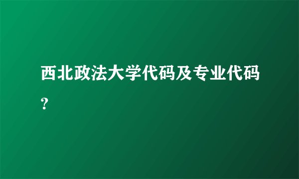 西北政法大学代码及专业代码？