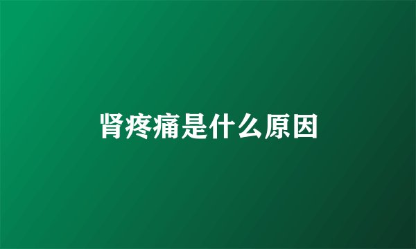 肾疼痛是什么原因