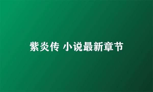 紫炎传 小说最新章节