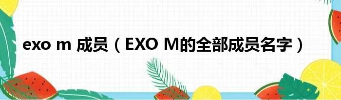 exo m 成员（EXO M的全部成员名字）