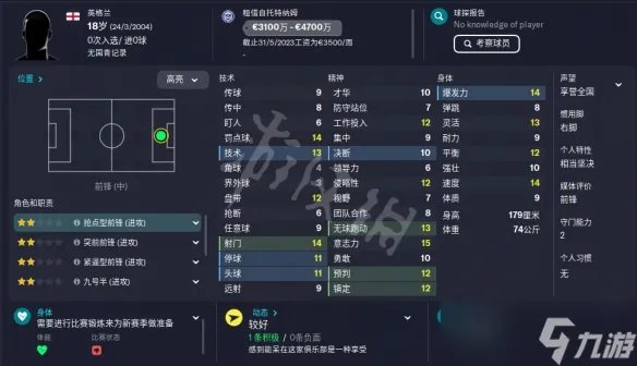 《足球经理2023》前锋妖人汇总 fm23前锋妖人一览