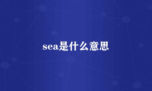 sea是什么意思