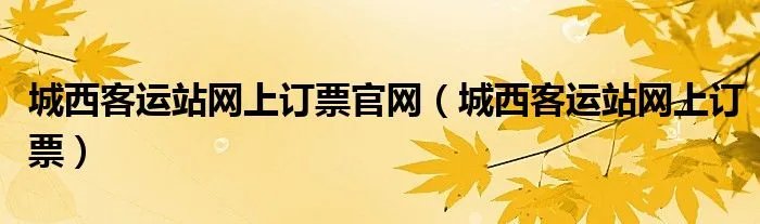 城西客运站网上订票官网（城西客运站网上订票）