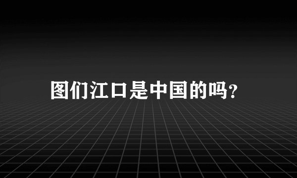 图们江口是中国的吗？
