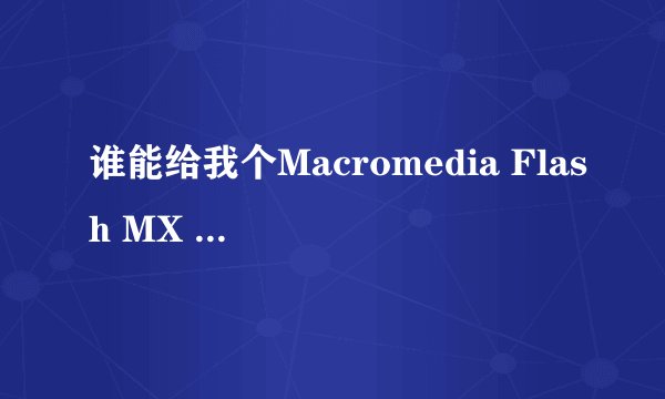 谁能给我个Macromedia Flash MX 2004序列号？