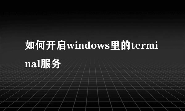 如何开启windows里的terminal服务