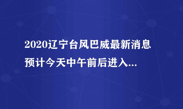 2020辽宁台风巴威最新消息 预计今天中午前后进入辽宁境内