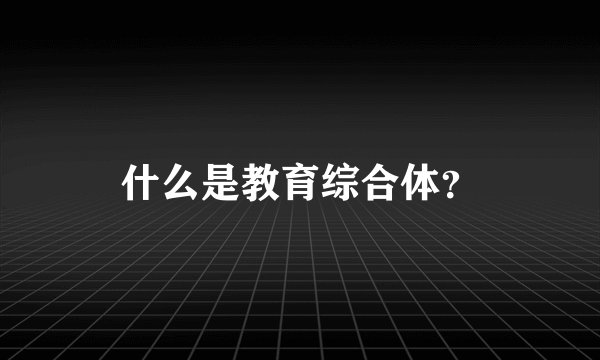 什么是教育综合体？