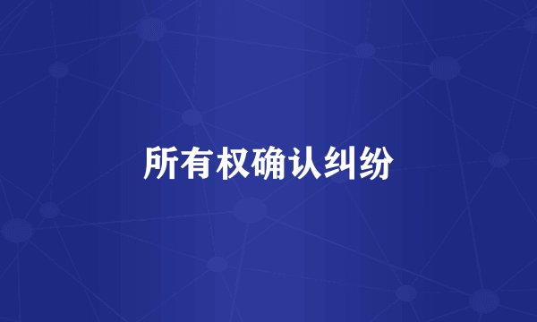 所有权确认纠纷