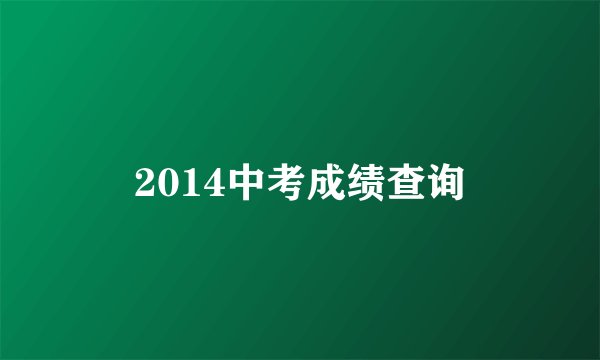 2014中考成绩查询