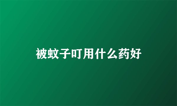 被蚊子叮用什么药好