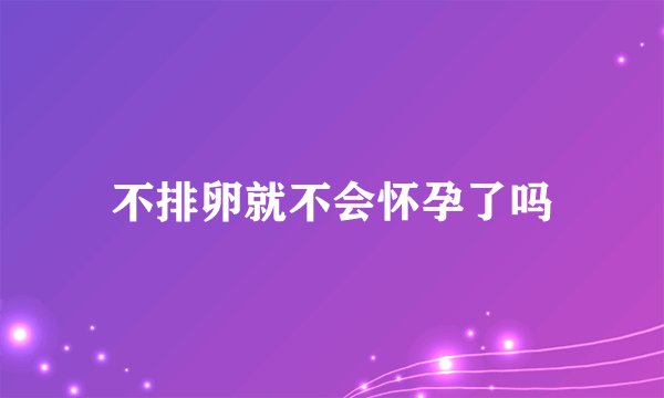 不排卵就不会怀孕了吗