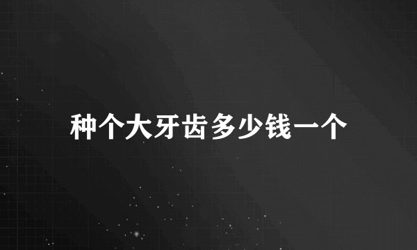 种个大牙齿多少钱一个
