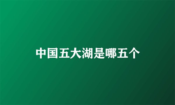中国五大湖是哪五个