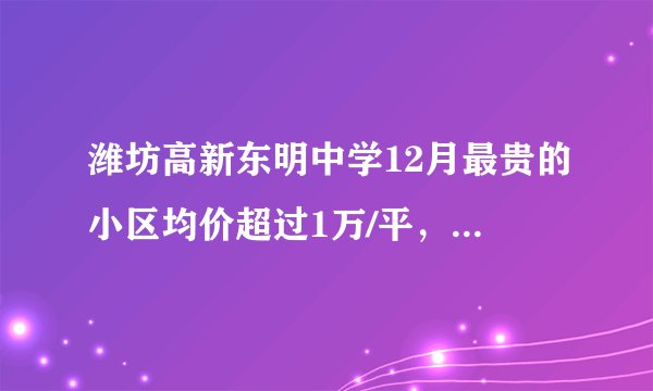 潍坊高新东明中学12月最贵的小区均价超过1万/平，均价8136元/平