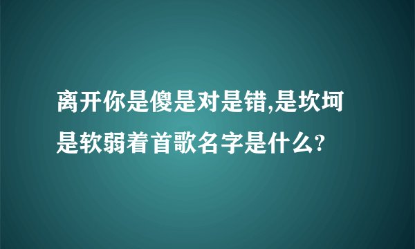 离开你是傻是对是错,是坎坷是软弱着首歌名字是什么?