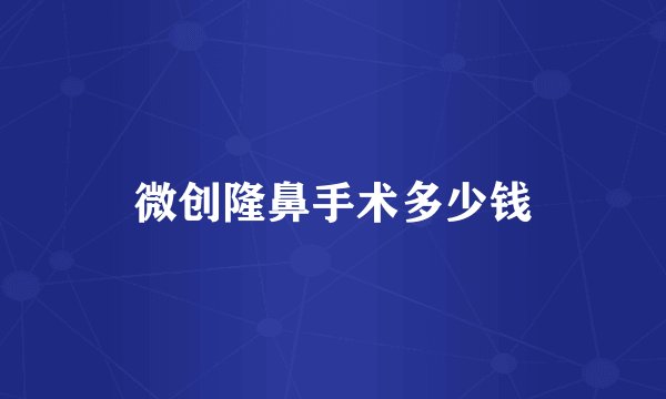 微创隆鼻手术多少钱