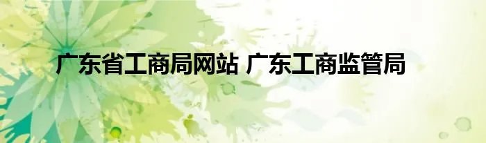 广东省工商局网站 广东工商监管局