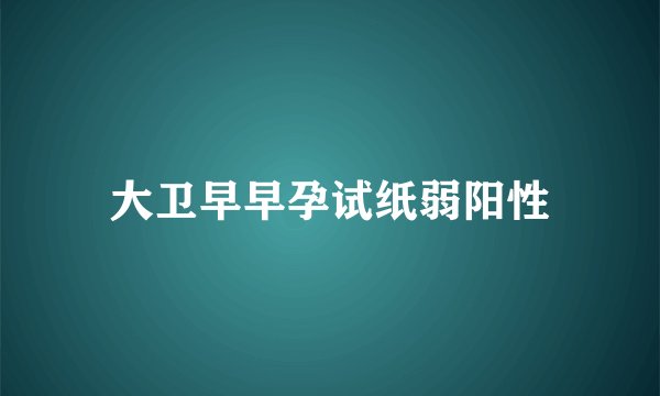 大卫早早孕试纸弱阳性
