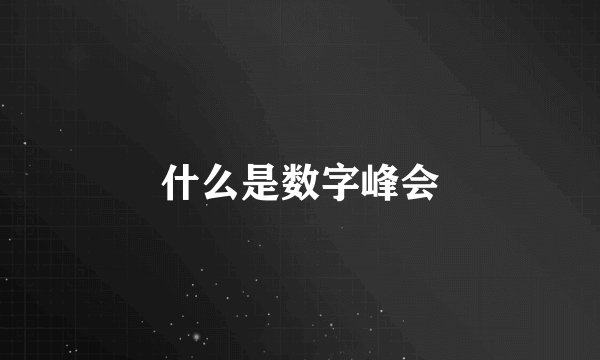 什么是数字峰会