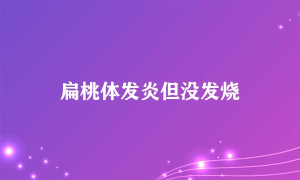 扁桃体发炎但没发烧
