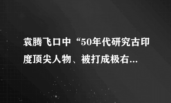 袁腾飞口中“50年代研究古印度顶尖人物、被打成极右、上课咳嗽30分钟”的人是谁？