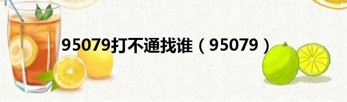 95079打不通找谁（95079）