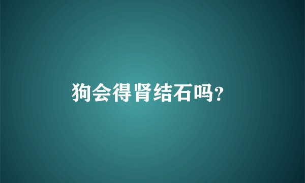 狗会得肾结石吗？