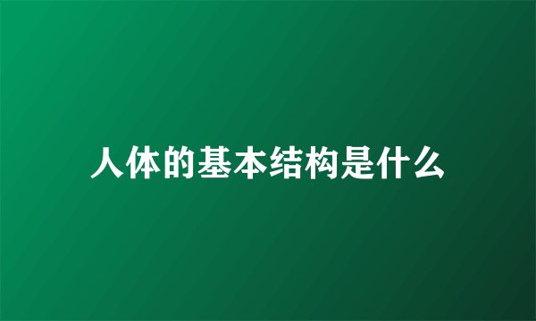 人体的基本结构是什么