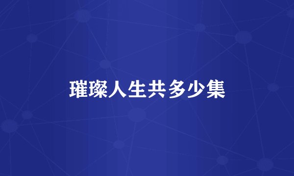 璀璨人生共多少集