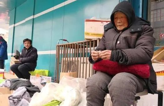 老人卖菜为儿还债