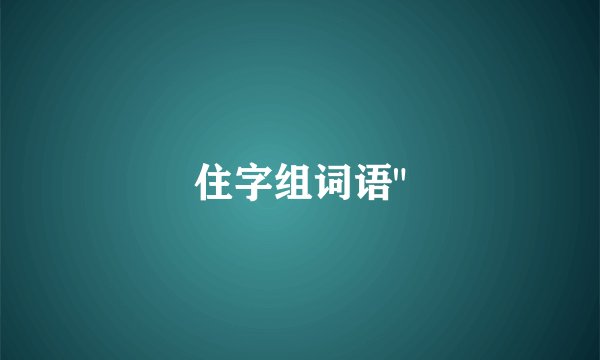 住字组词语