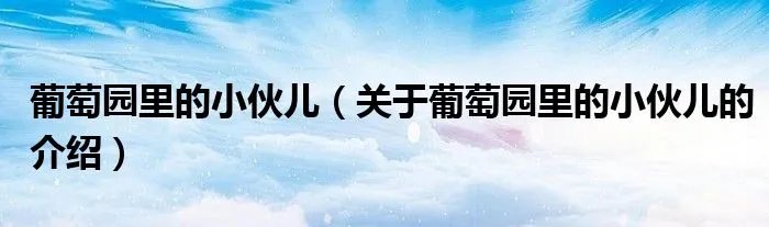 葡萄园里的小伙儿（关于葡萄园里的小伙儿的介绍）