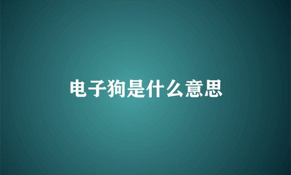 电子狗是什么意思