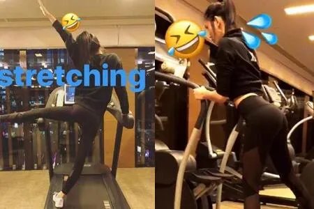 奚梦瑶晒健身视频  何猷君为其蹦极