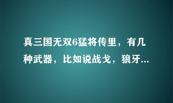真三国无双6猛将传里，有几种武器，比如说战戈，狼牙棒，大斧……反正就是没人当主武器的;还有就是编年史
