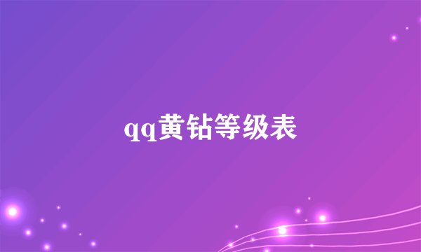 qq黄钻等级表