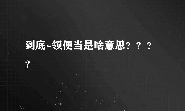 到底~领便当是啥意思？？？？
