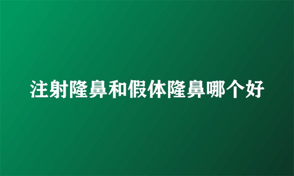 注射隆鼻和假体隆鼻哪个好